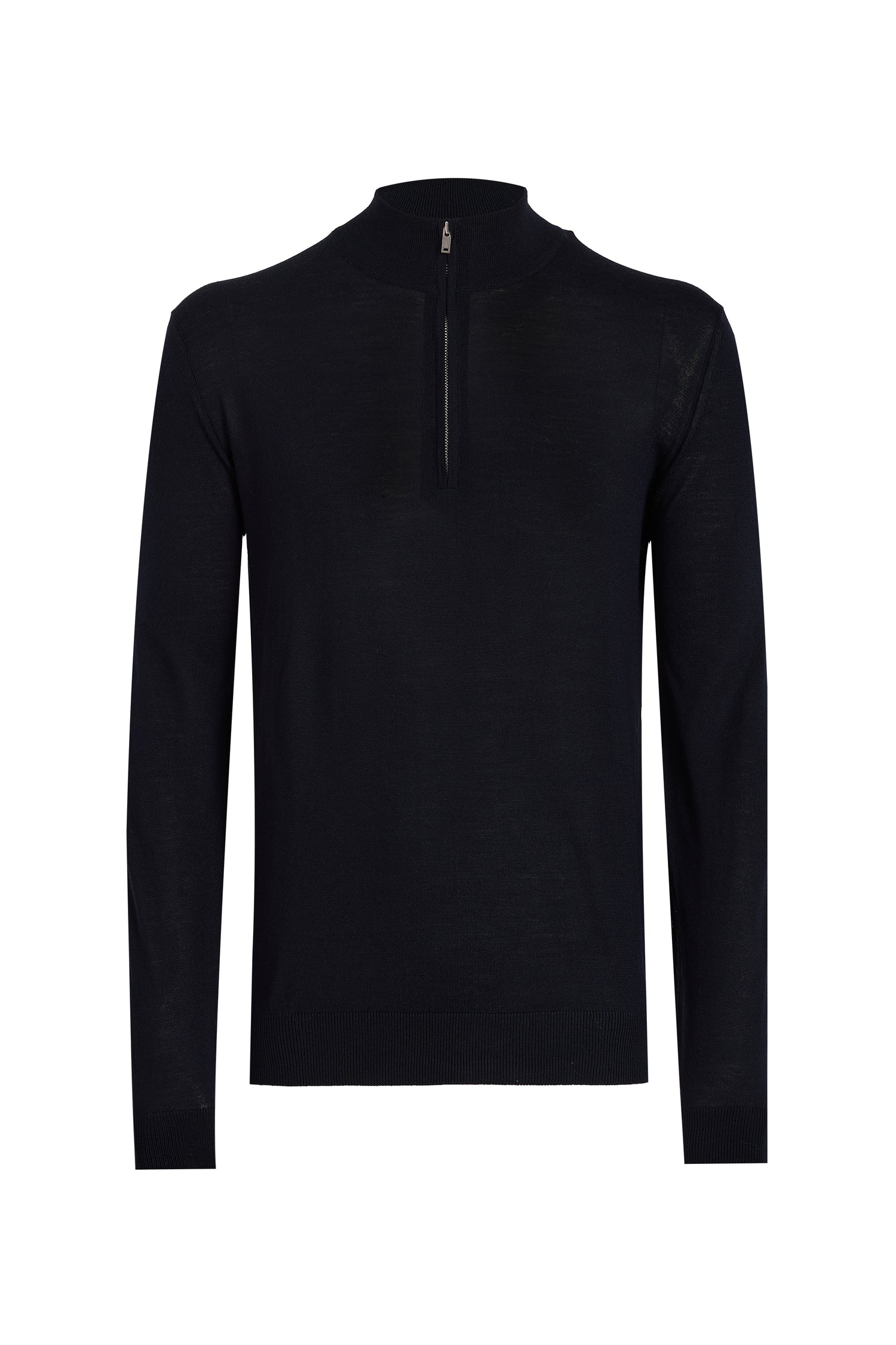 Burker Merino Wool Half Zip Black