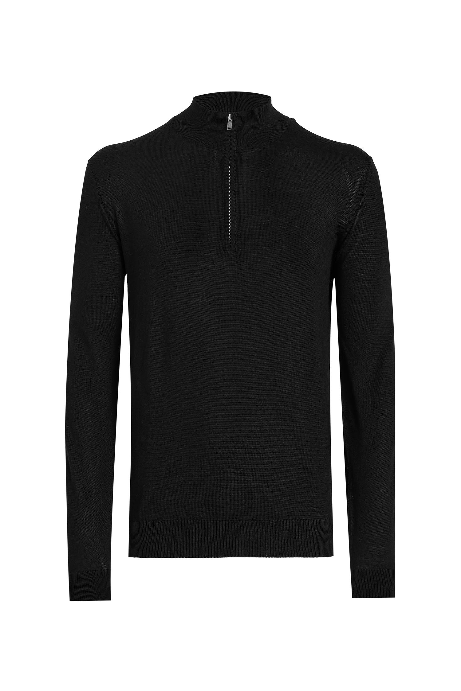 Burker Merino Wool Half Zip Black