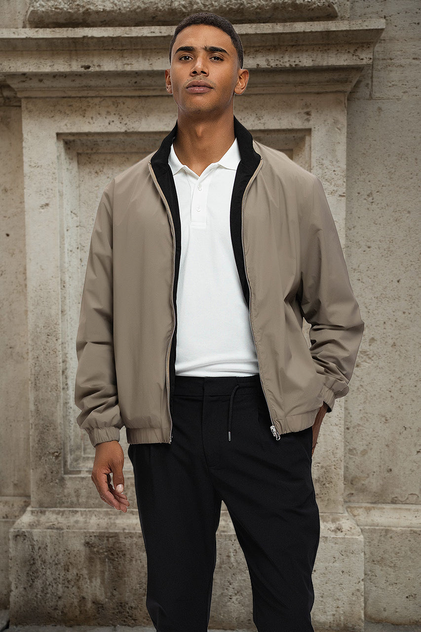 Benito Bomber Jacket Beige & Black