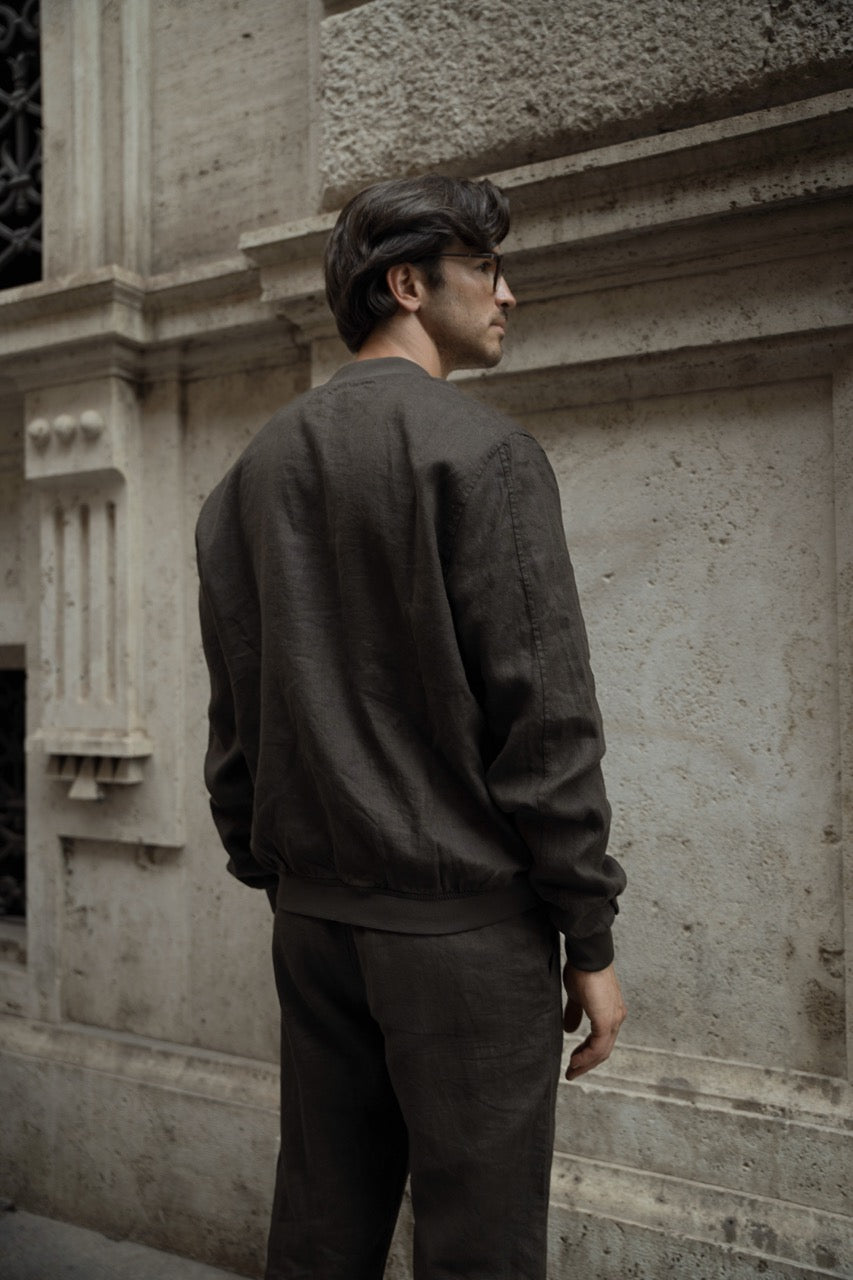 Linen Bomber Jacket