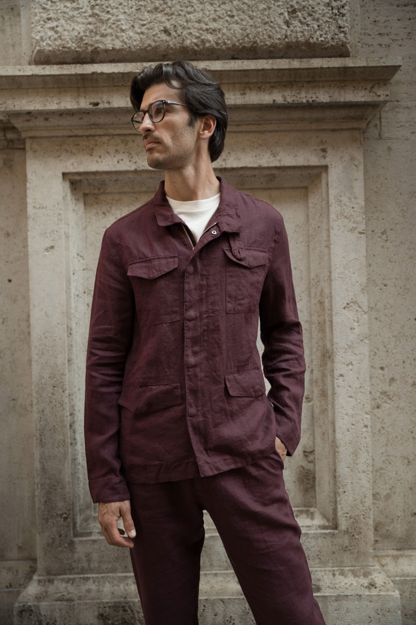 Linen Cargo Pocket Jacket