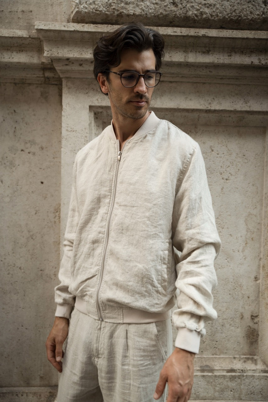 Linen Bomber Jacket