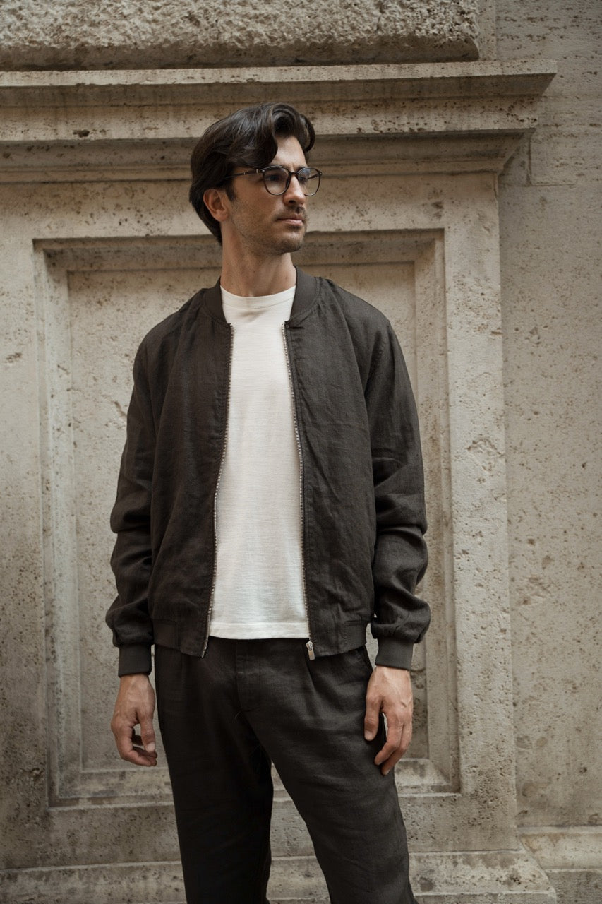 Linen Bomber Jacket